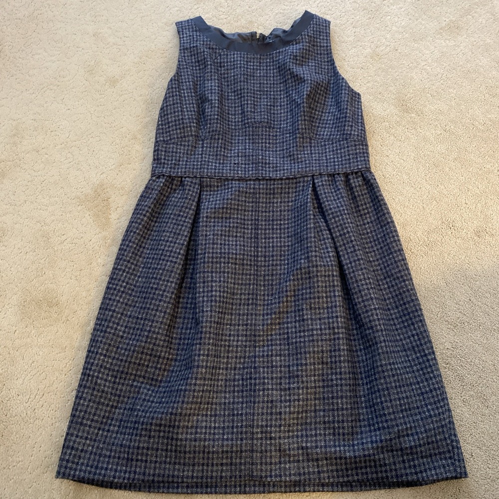 J. CREW 100% WOOL SLEEVELESS‎ PLEATED LINED ROMPER DRESS SIZE 10